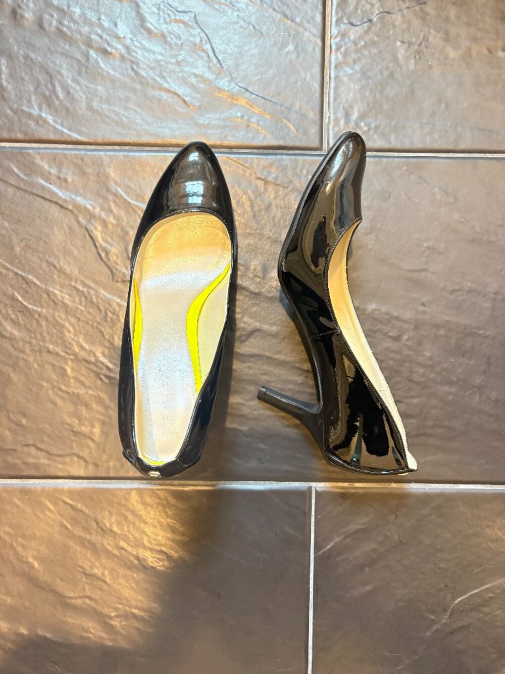 Vintage Etienne Aigner Black Patent Leather Pumps Heels 10 Never Worn Outside